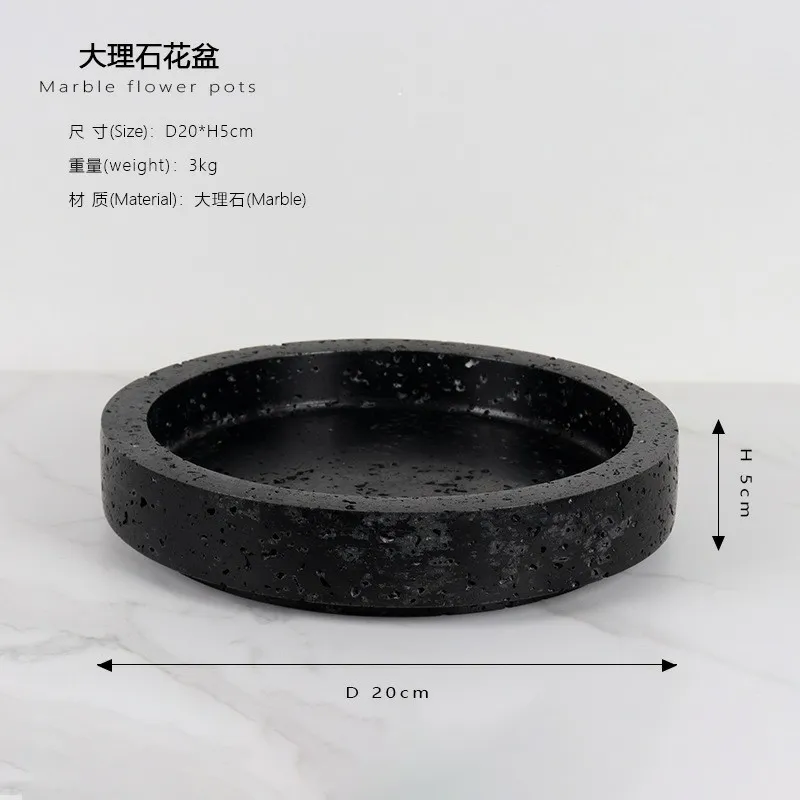 black marble flower pot  (1)